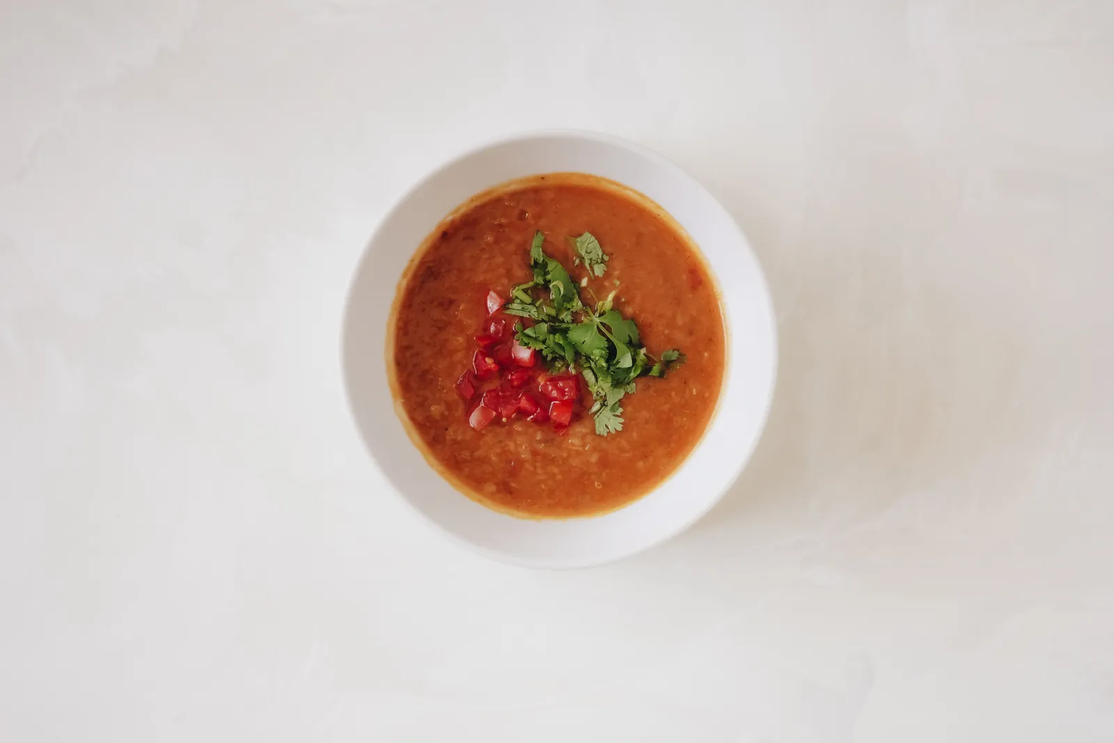 Soup bowl with fresh garnish