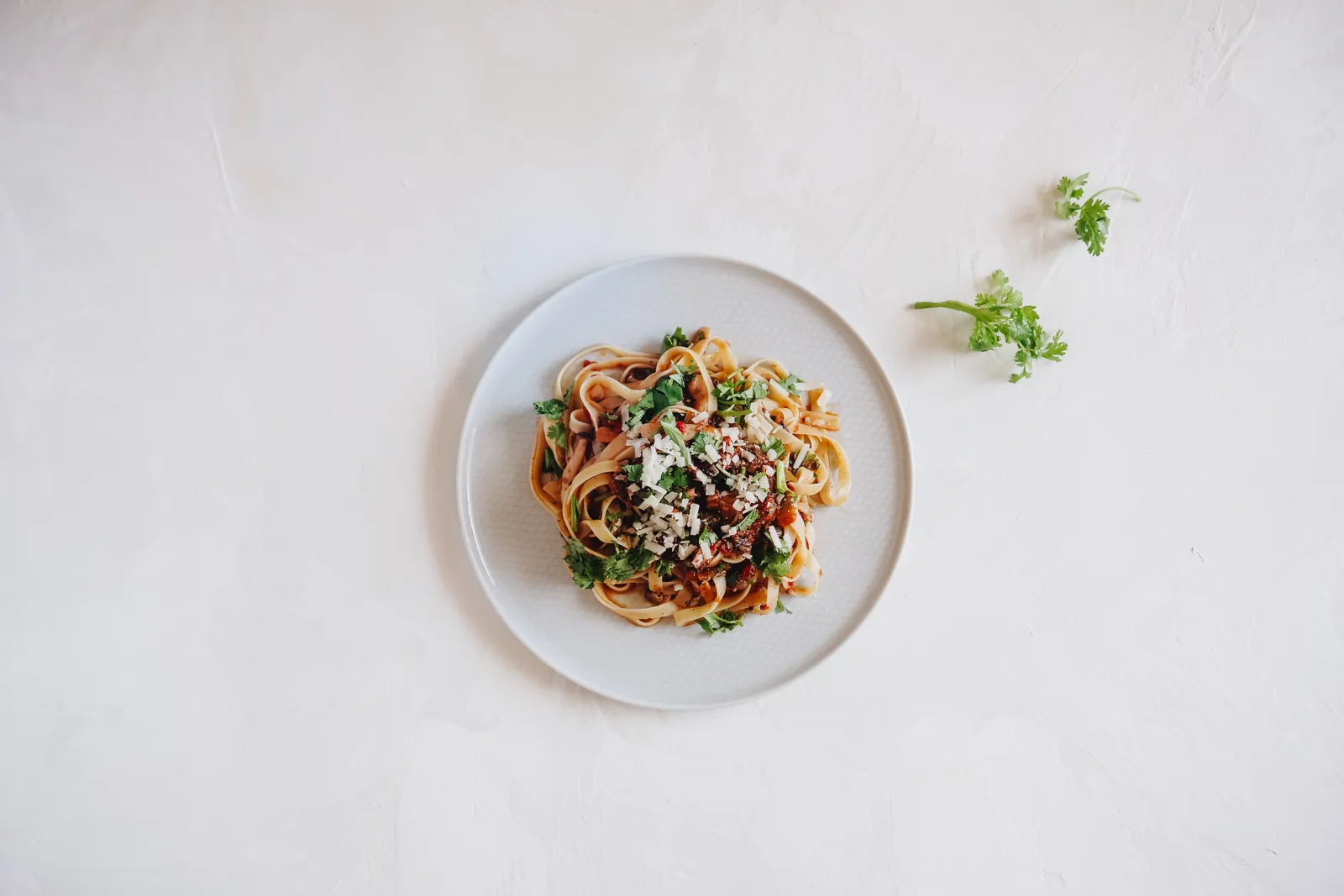 Mushroom pasta plate